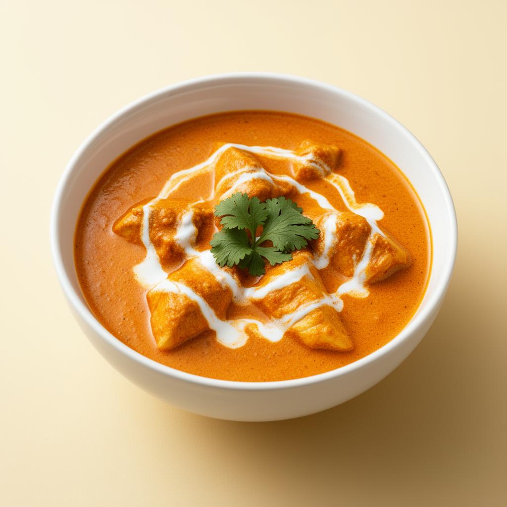 Cooked Spicerra Butter Chicken in a bowl